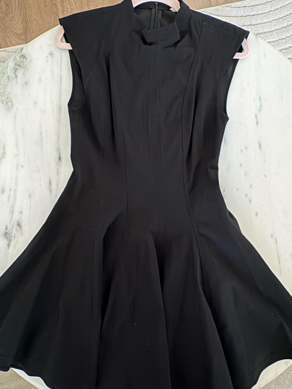 Zara Black Sleeveless Fit-and-Flare bardot Mini Dress